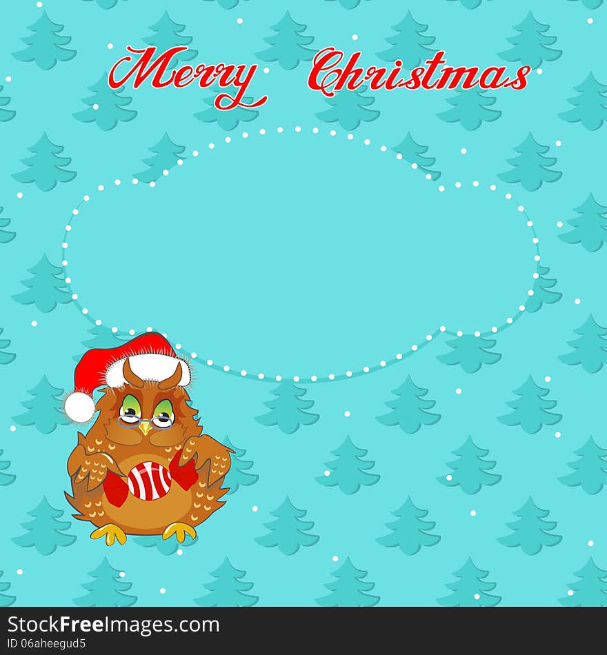 Christmas card with owl