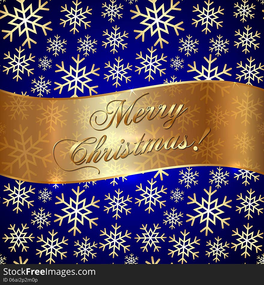 Vector Blue Background with Snowflakes and