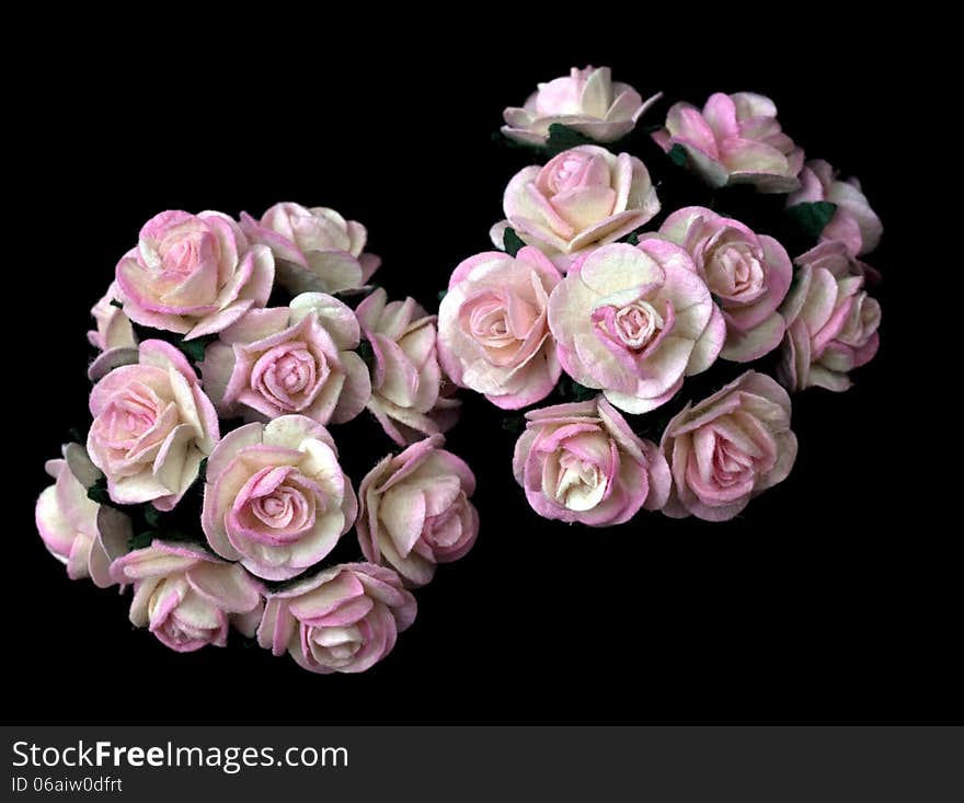 Handicraft paper flower as pink rose. Handicraft paper flower as pink rose