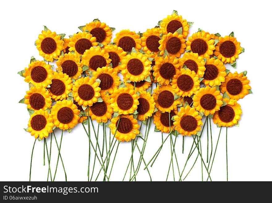 Handicraft paper that made as sunflower. Handicraft paper that made as sunflower