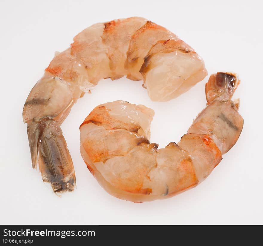 Shrimps Isolated On Light Background