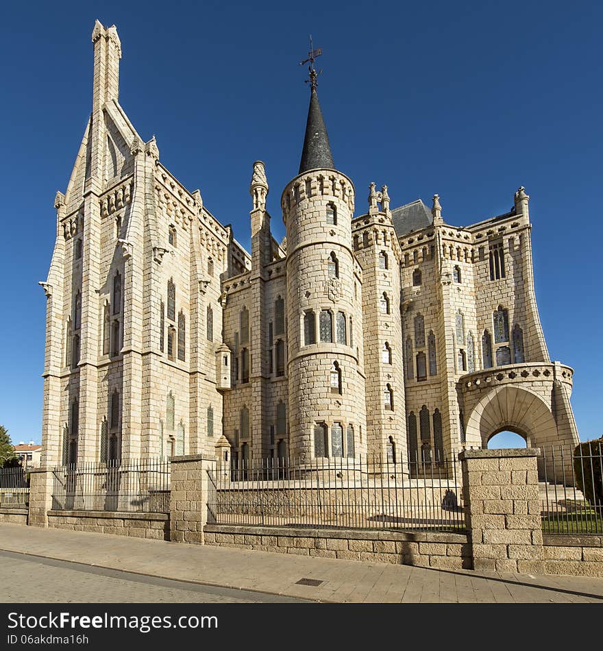 Episcopal palacel of Astorga, Leon, Spain.