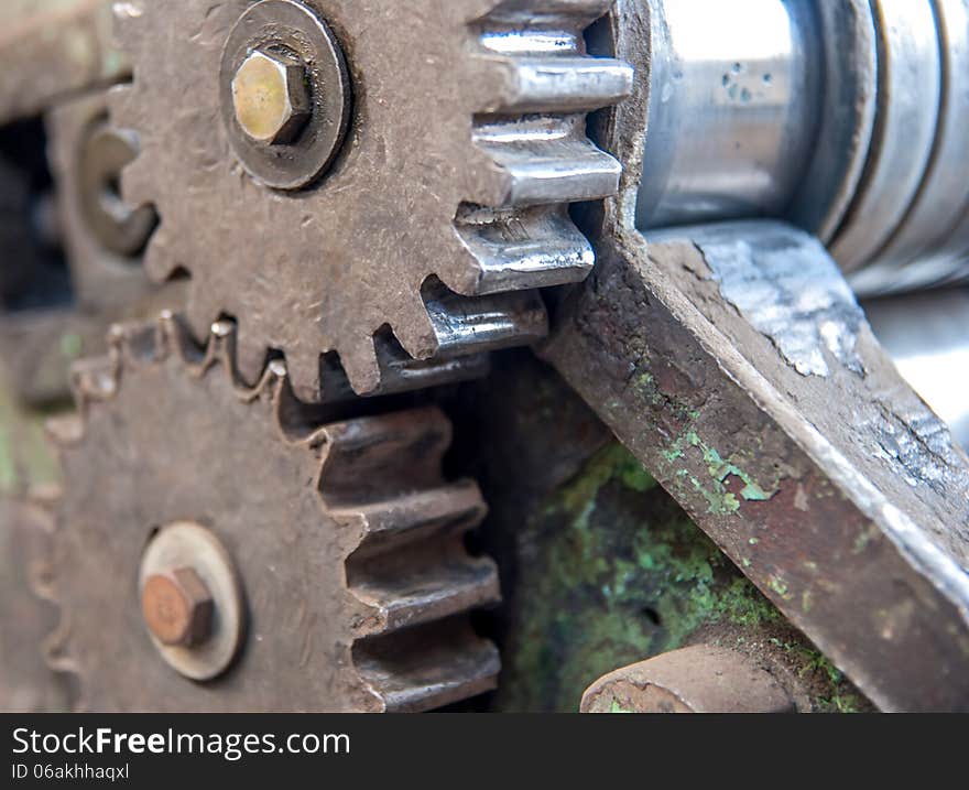 Detail of old rusty gears