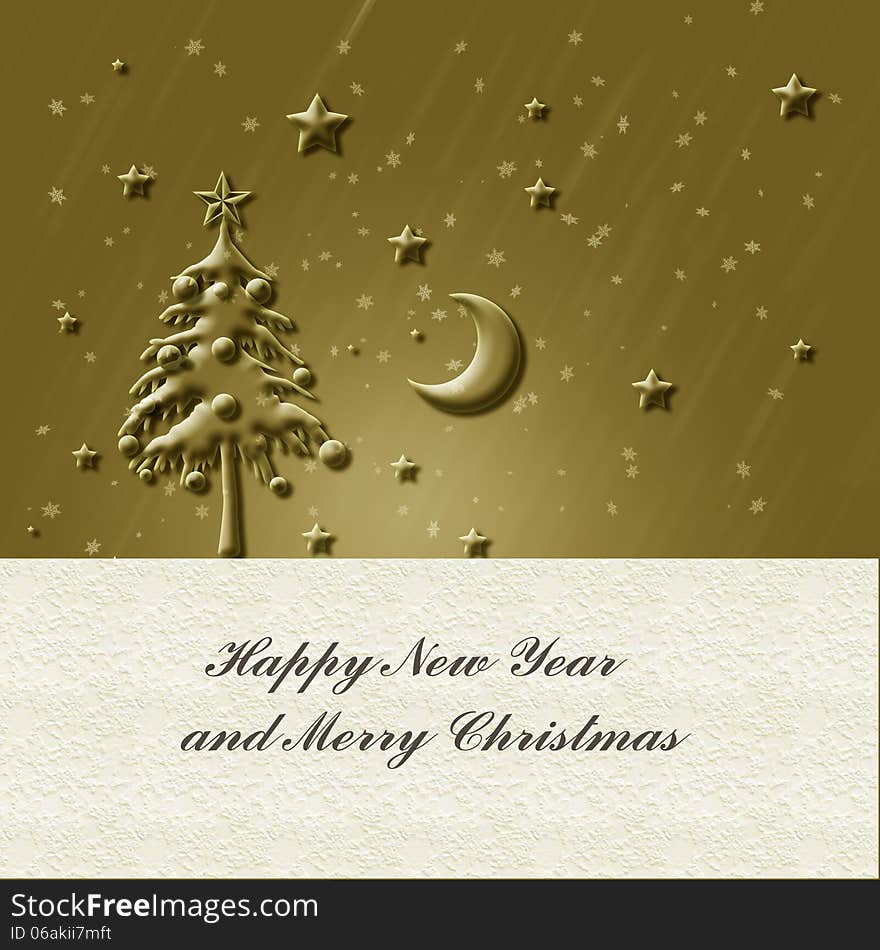 Christmas gold card,New Year gold card