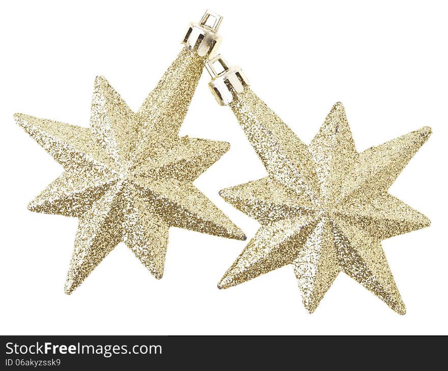 Dual gold eight pointed star christmas decoration for design work. Dual gold eight pointed star christmas decoration for design work