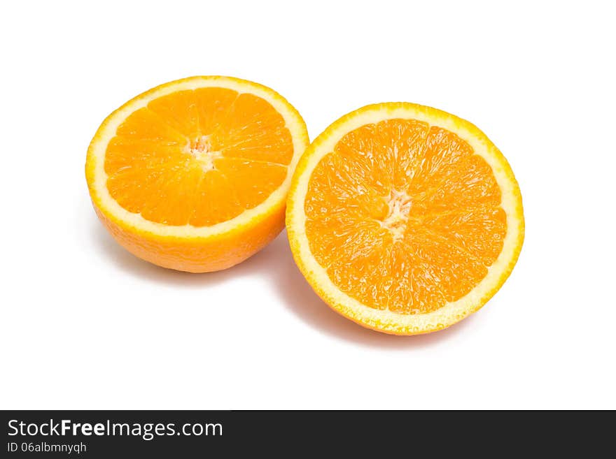 Orange fruit on white background