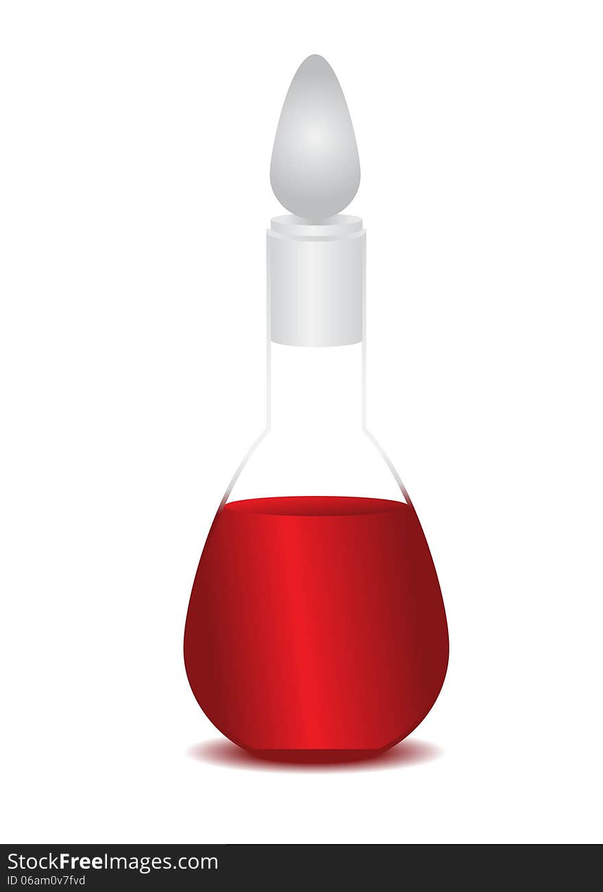 Wine. Carafe of red wine on a white background