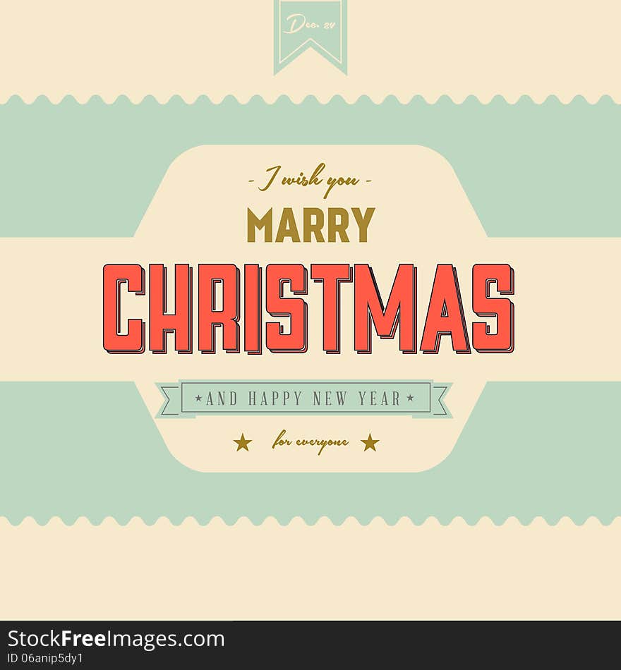 Vintage styled Christmas Card - Set of calligraphic and typographic elements