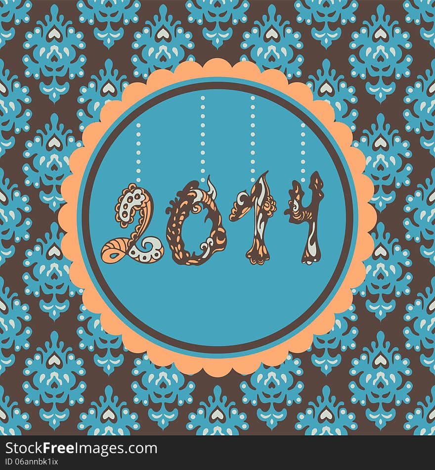 2014 New Year Card vintage