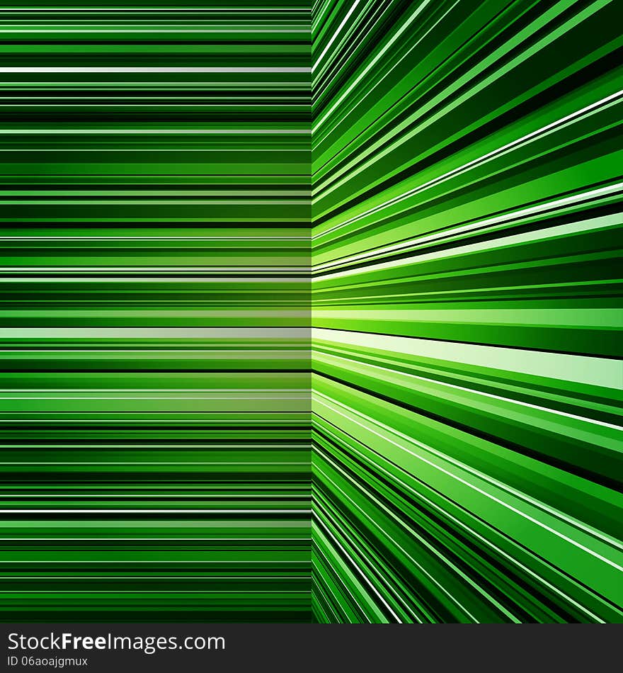 Abstract warped green stripes colorful background