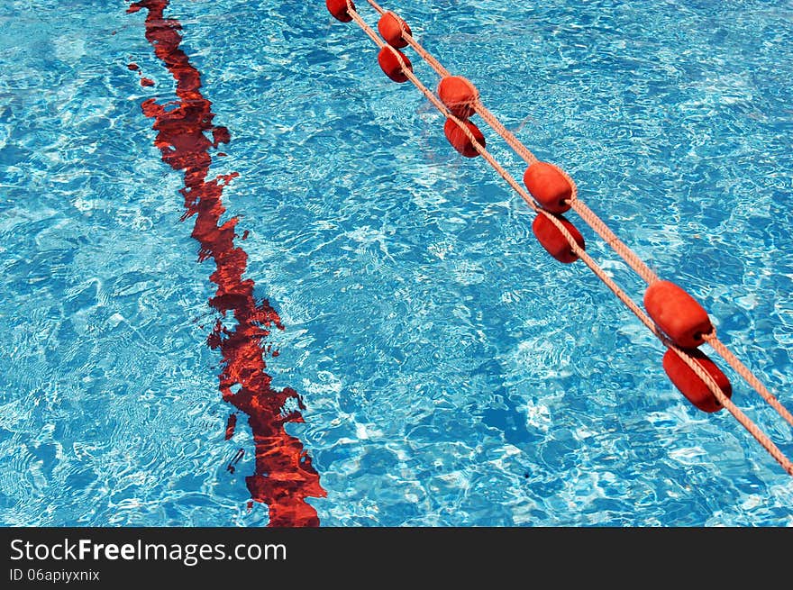 Swimming pool with empty lane.