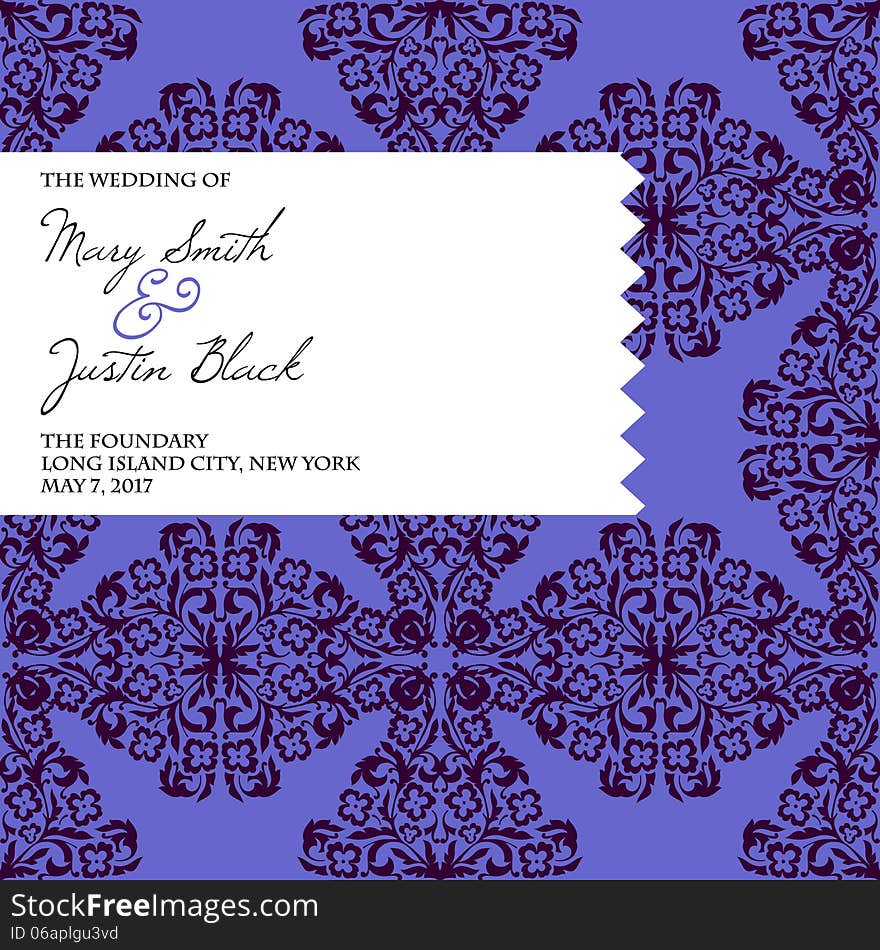 Wedding card or invitation with abstract floral background