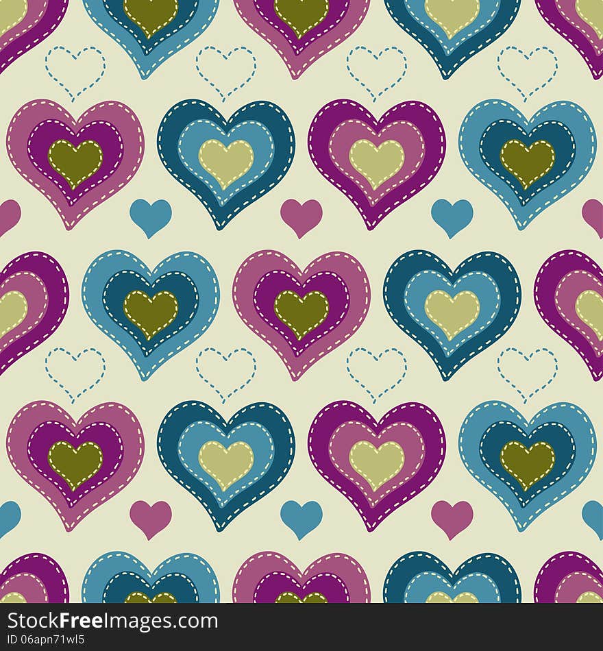 Seamless Pattern With Hearts