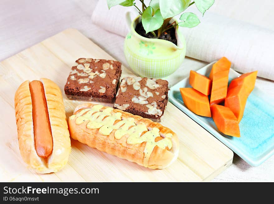 Hot Dog With Chocolate Bread