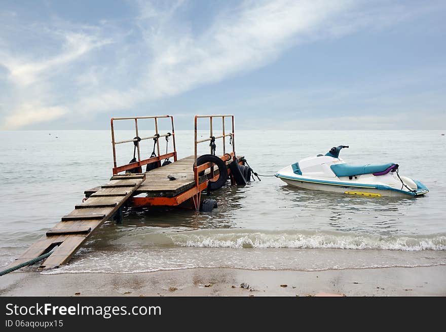 Speedboat on sea