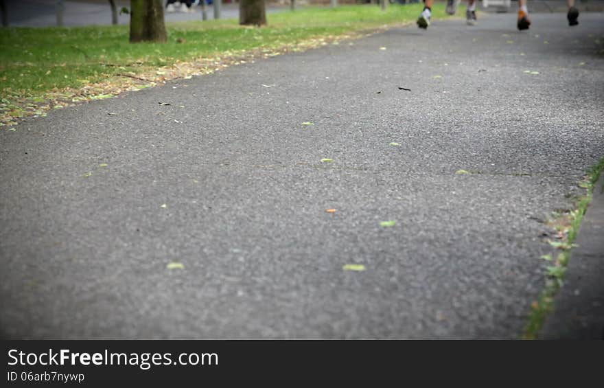 A crowd of athletes running a race. woman, men and children. A crowd of athletes running a race. woman, men and children.