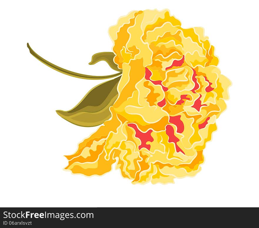 Yellow hibiscus full of flowers tropics vector EPS8 illustration