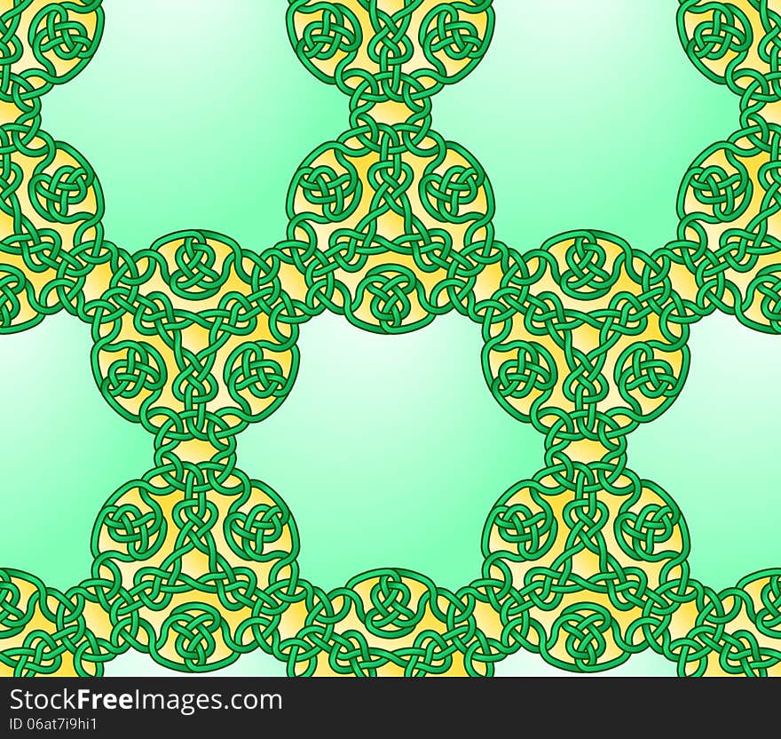 Graphic illustration of Seamless Celtic Style Knot Pattern