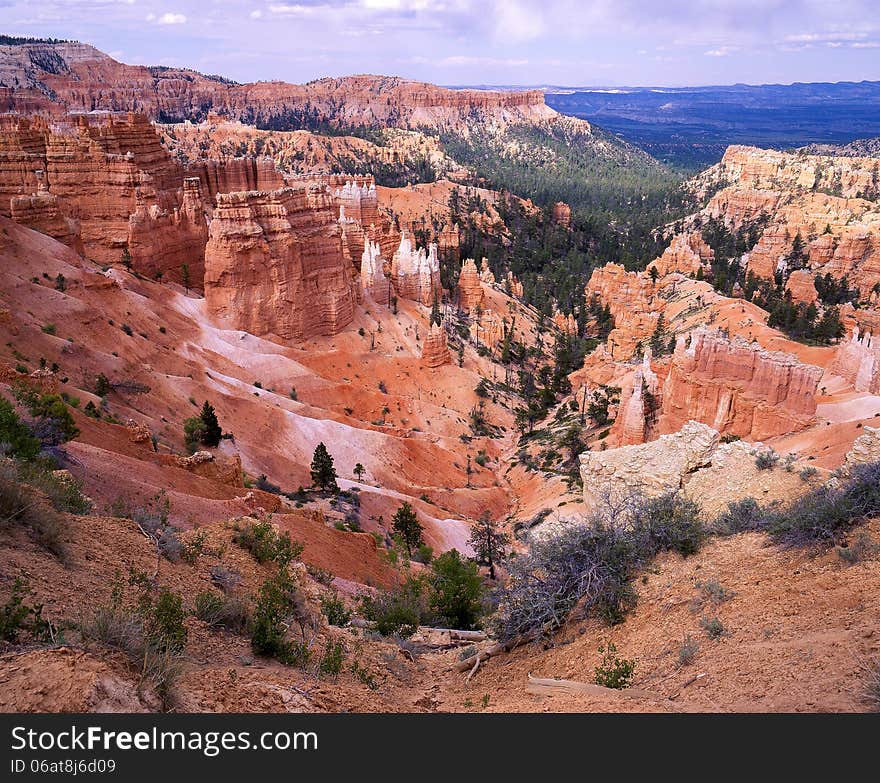 Scenic view of Bryce Canyon.
