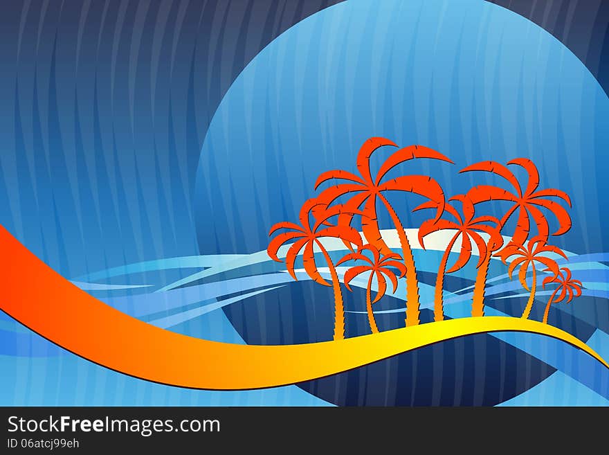 Graphic illustration of Palm Trees