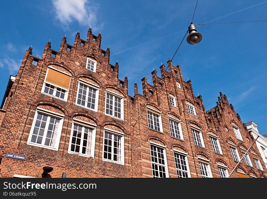 Traditional Dutch architecture building facade in Den Bosch.