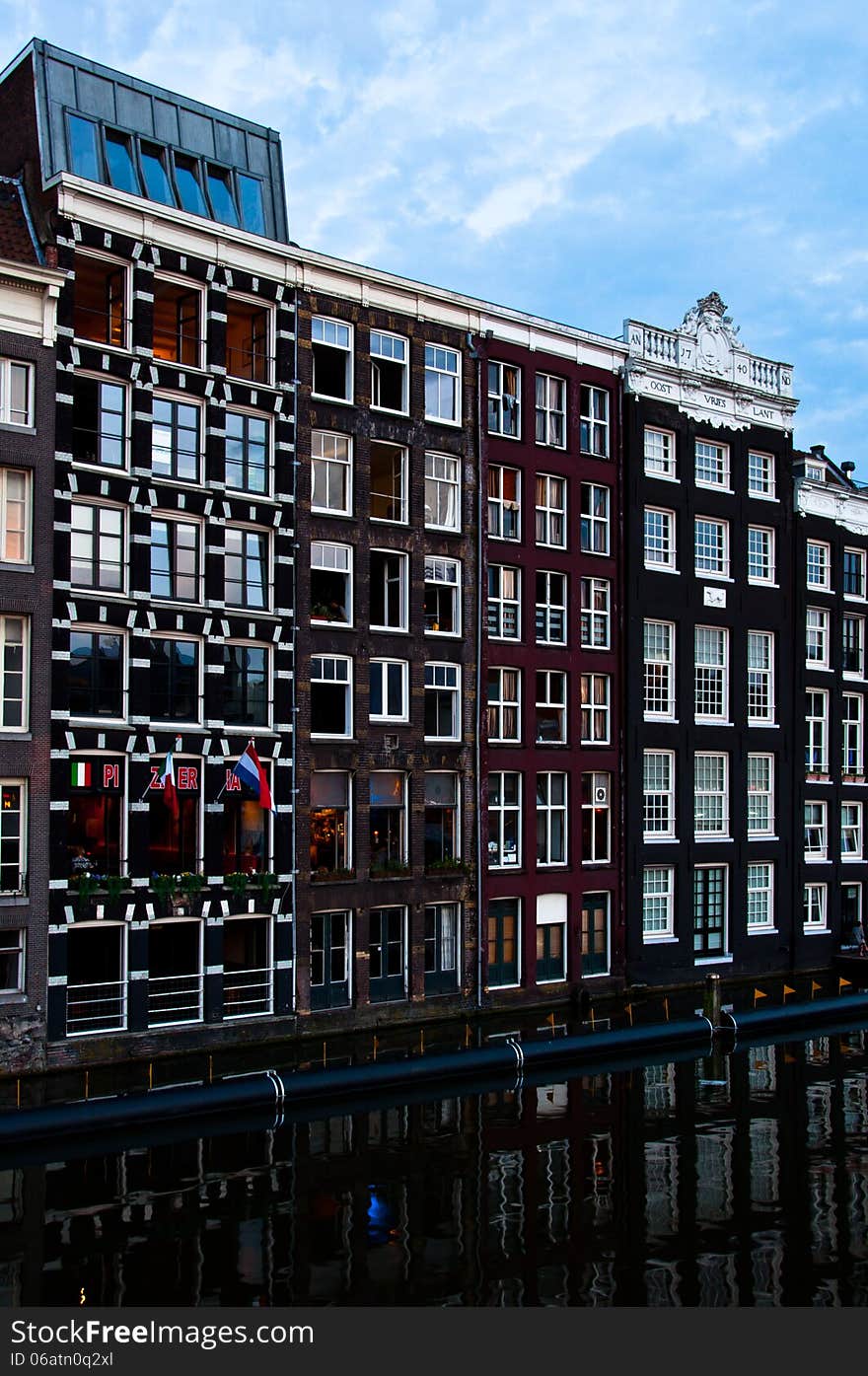 Traditional Dutch Architecture Houses in Amsterdam, The Netherlands.