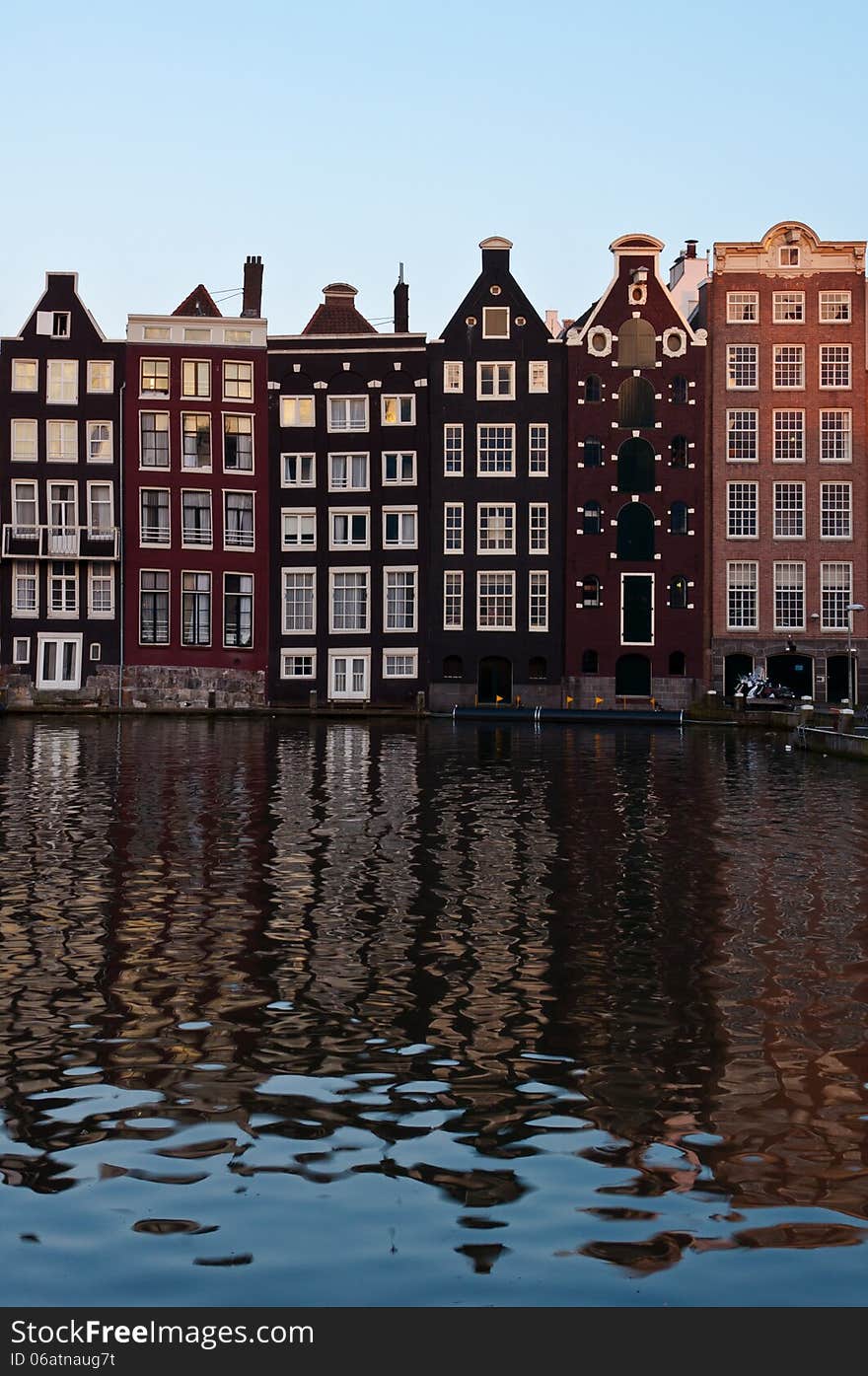 Traditional Dutch Architecture Houses in Amsterdam, The Netherlands.