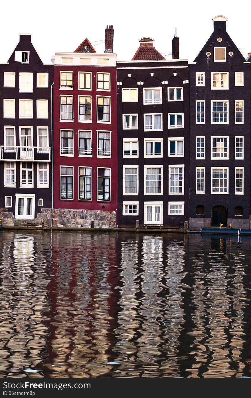 Traditional Dutch Architecture Houses in Amsterdam, The Netherlands.