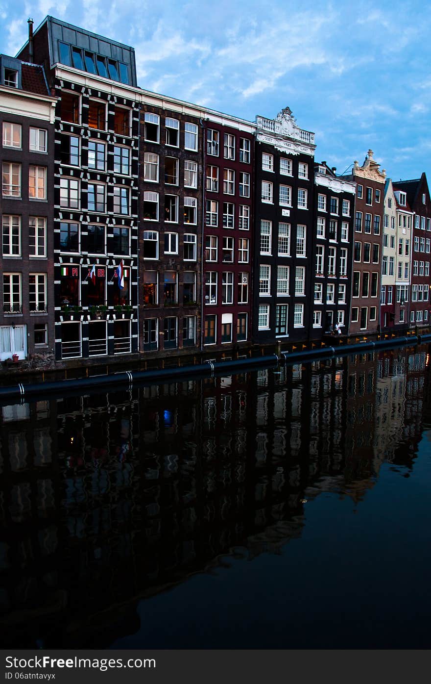 Traditional Dutch Architecture Houses in Amsterdam, The Netherlands.