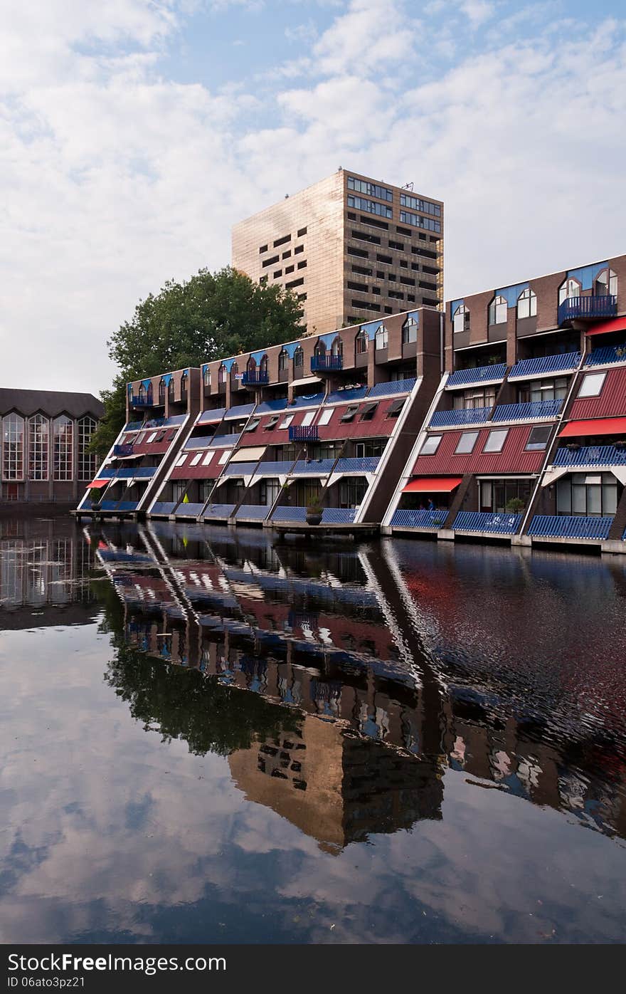 Dutch Houses Reflection on Water