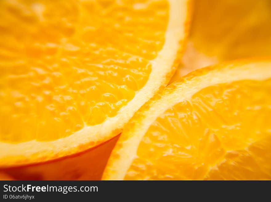 Bright and juicy orange close up