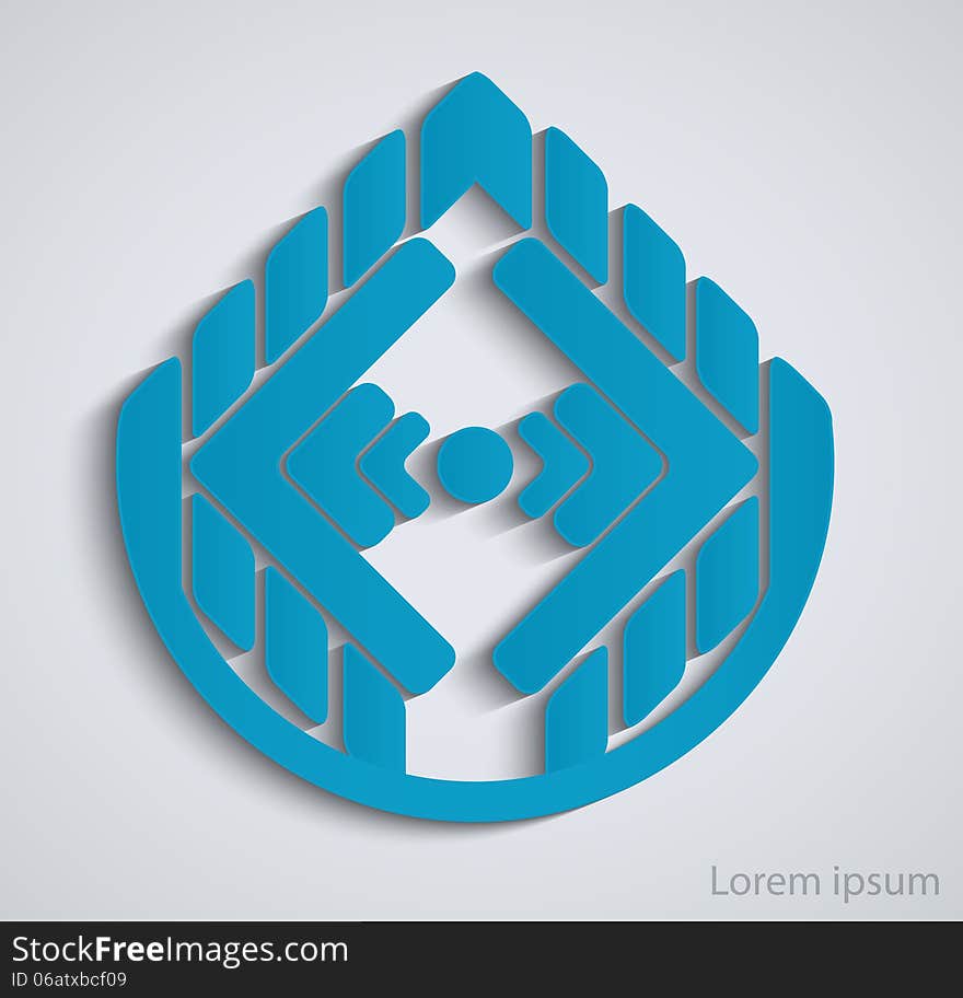 Abstract geometric business sign. Blue sign for your design template or brochure.