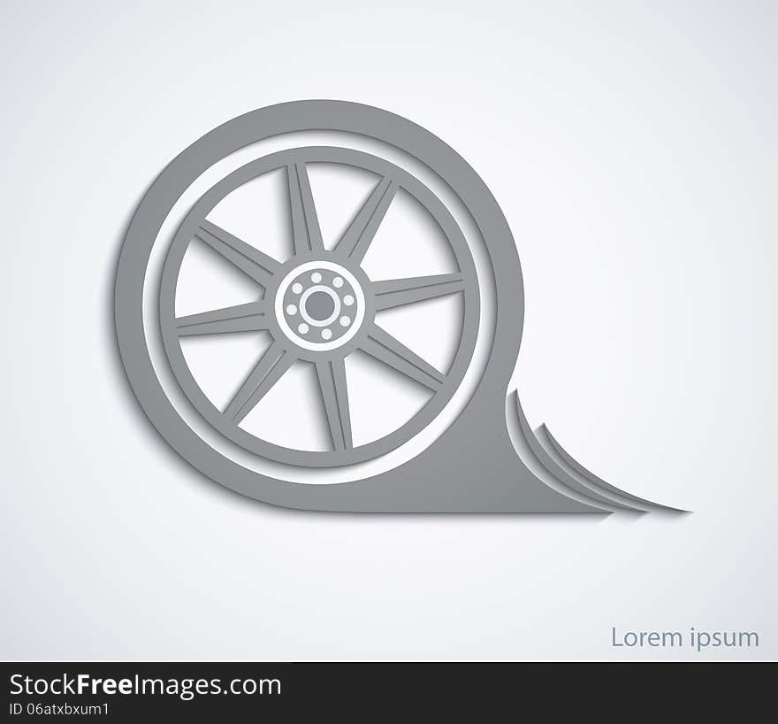 Car wheel. Abstract car sign for your design template or brochur