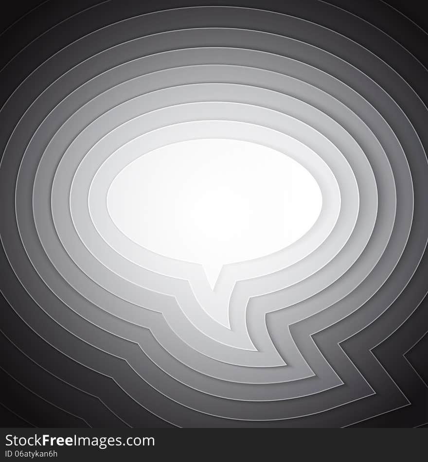 White chat bubble symbol on light grey background