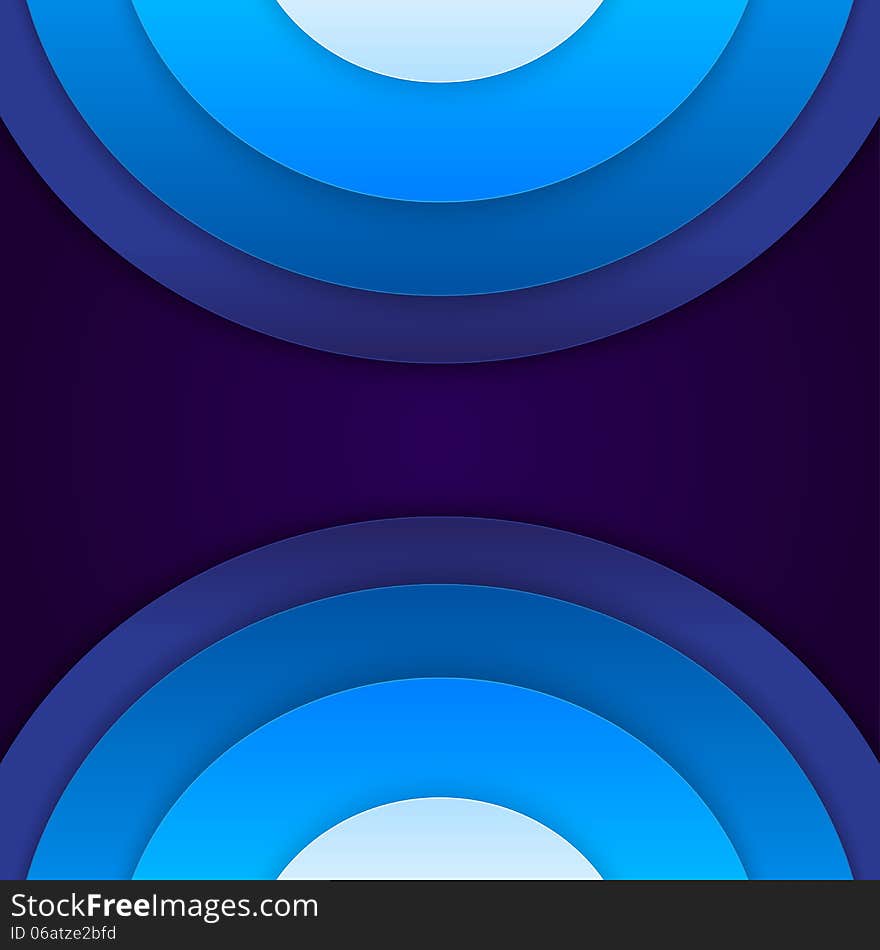 Abstract blue paper circles background