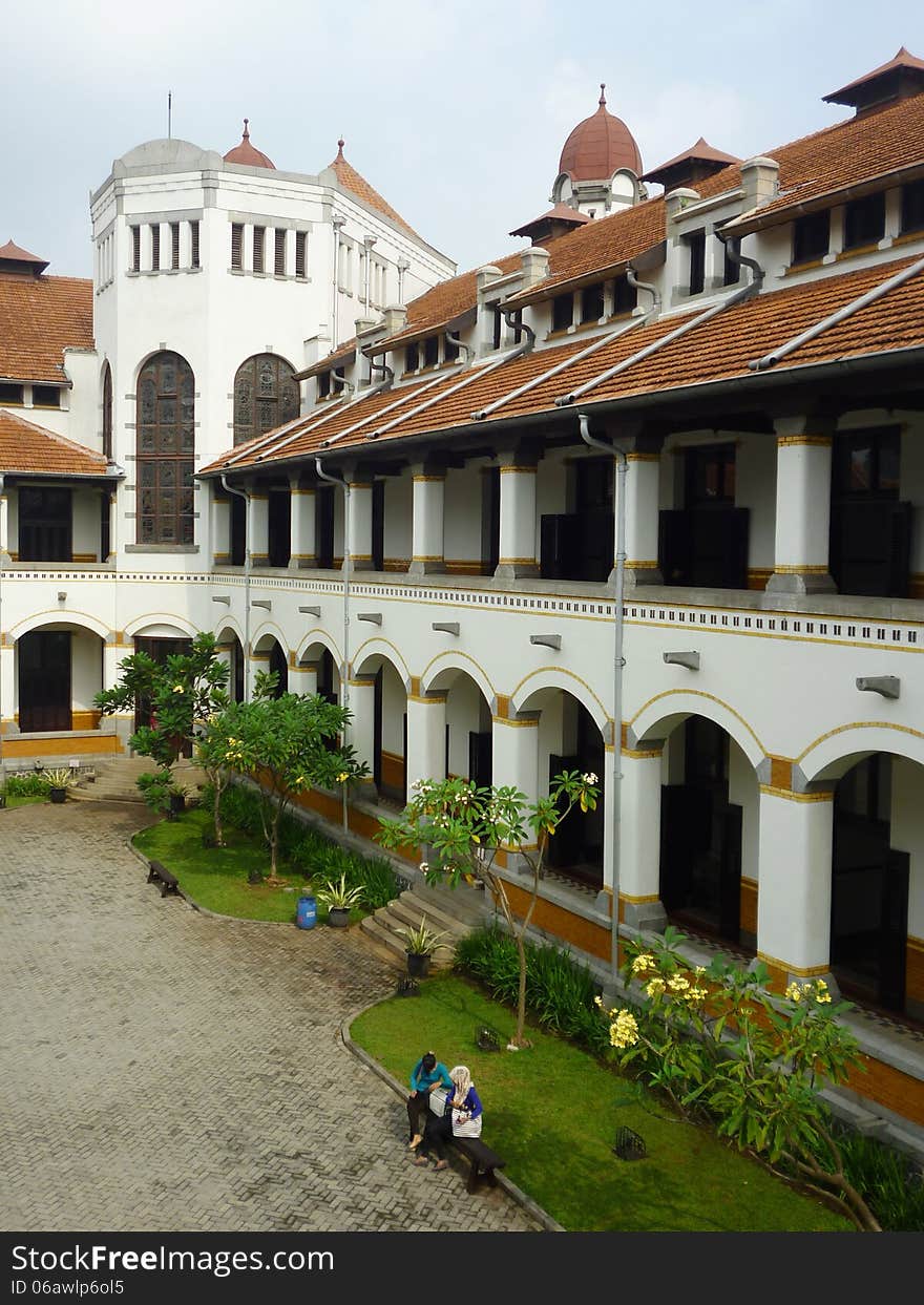 Lawang Sewu old building in mystic and fully Semarang, Indonesia