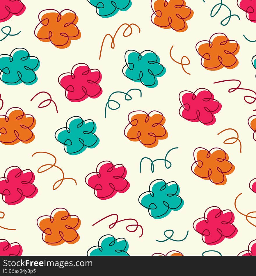 Seamless carnival floral background, vector illustration