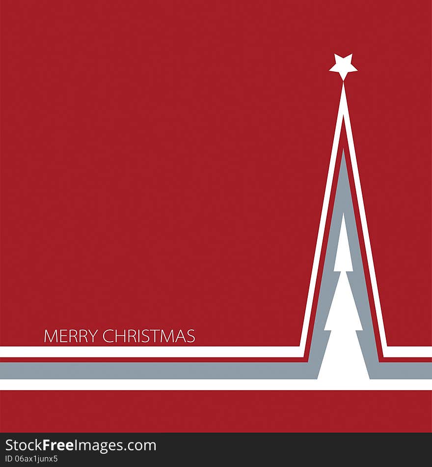 Abstract Christmas tree, greeting card. Vector illustration.