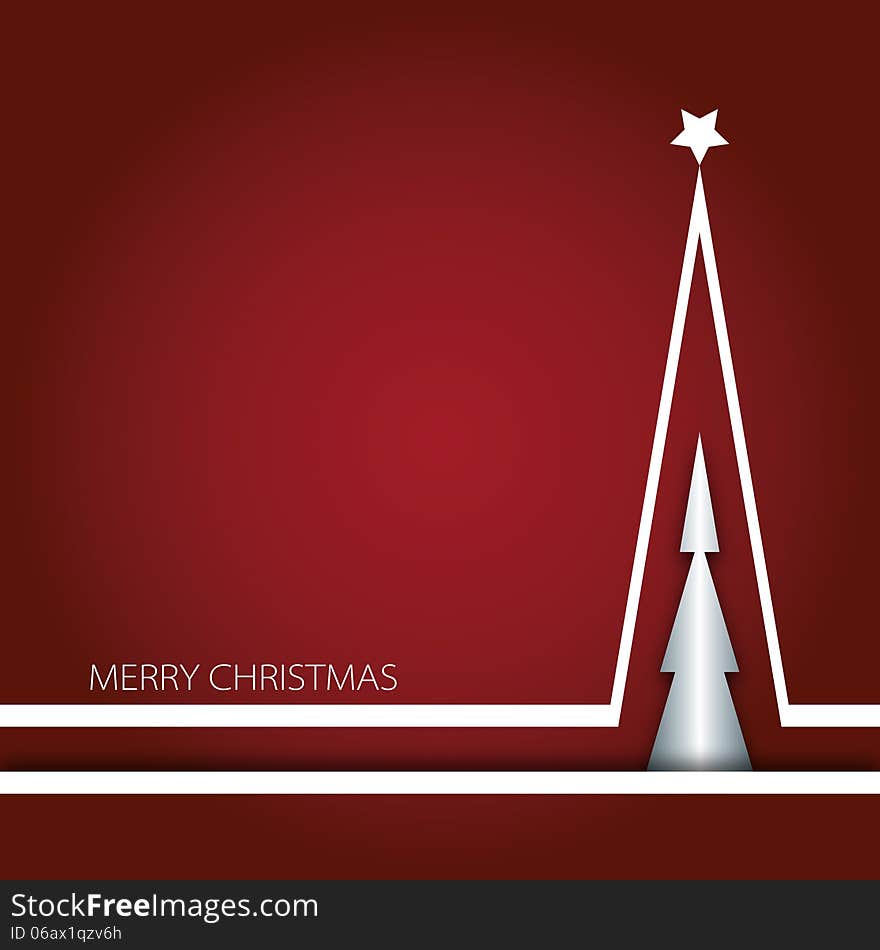 Abstract Christmas tree, greeting card. Vector illustration.