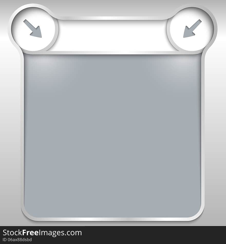 Silver abstract text box with two arrows