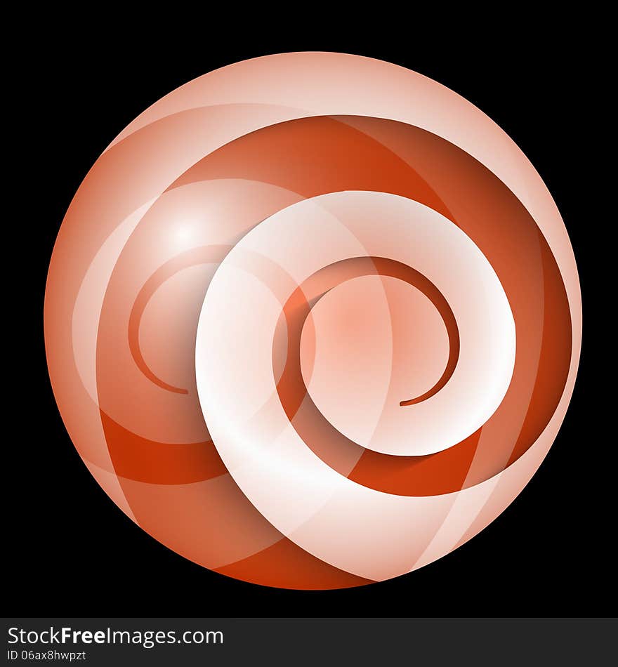 Red vector ball with magic spiral