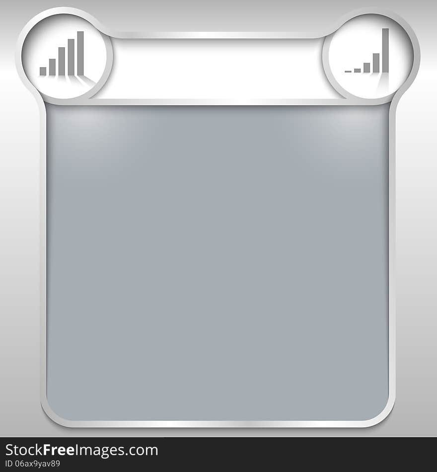 Silver abstract text box with two graph