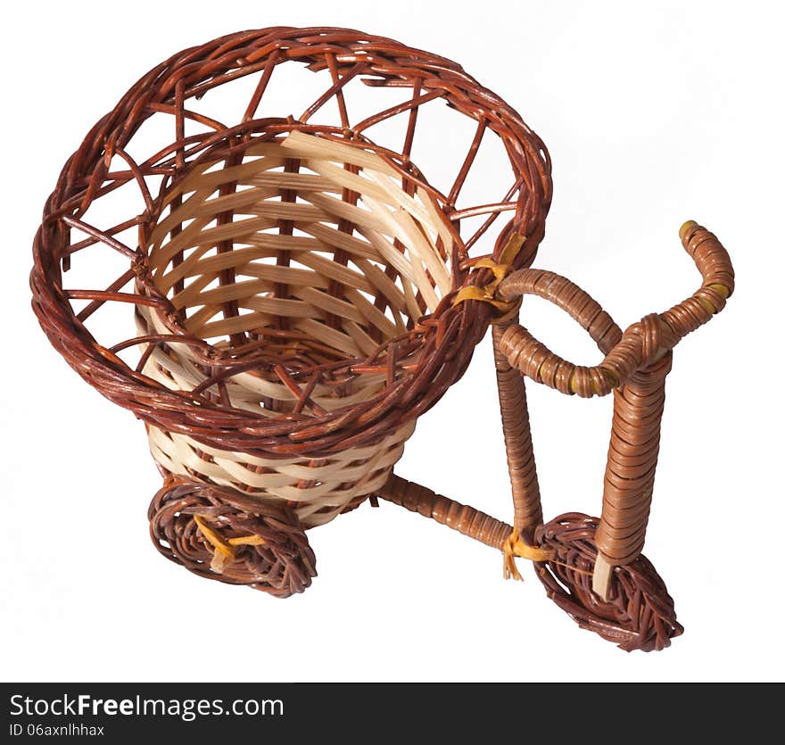 Wicker bicycle on white background. Wicker bicycle on white background.