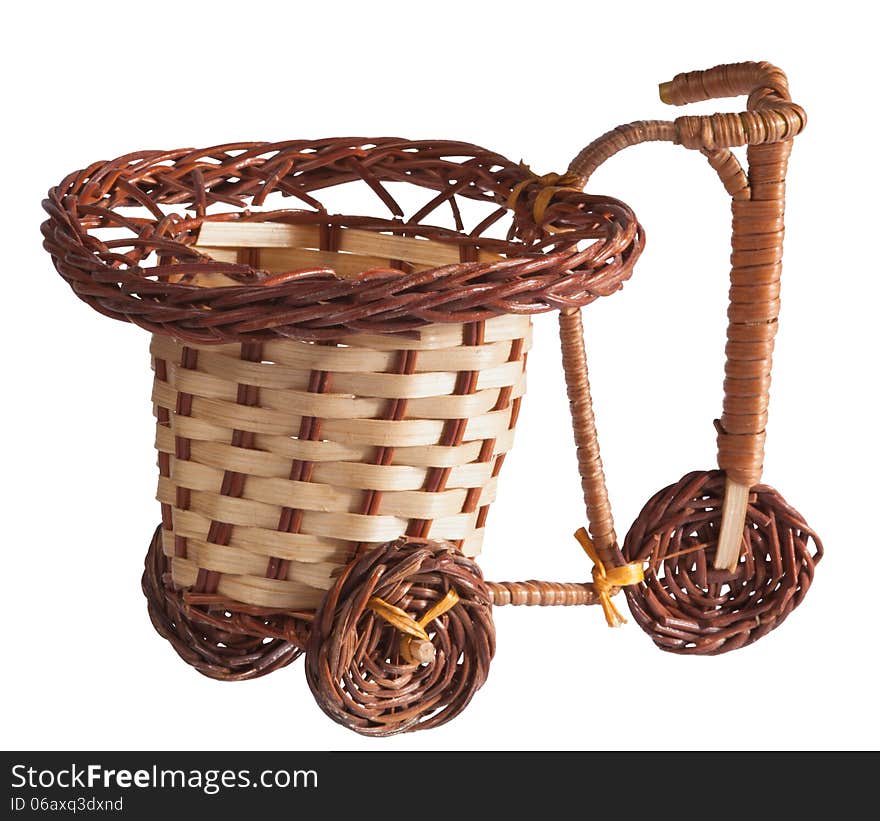 Wicker bicycle on white background. Wicker bicycle on white background.