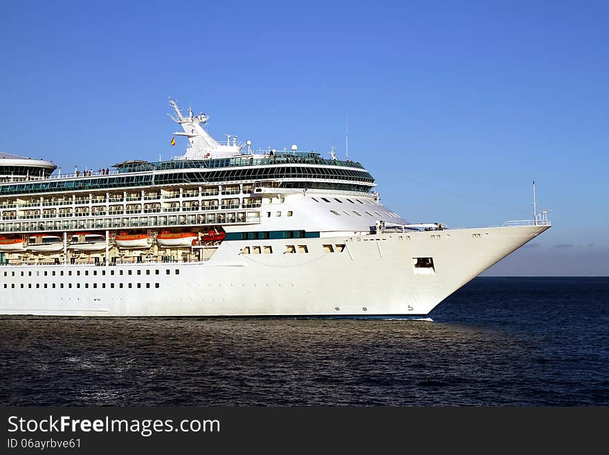 Modern cruise leaving the port of Alicante