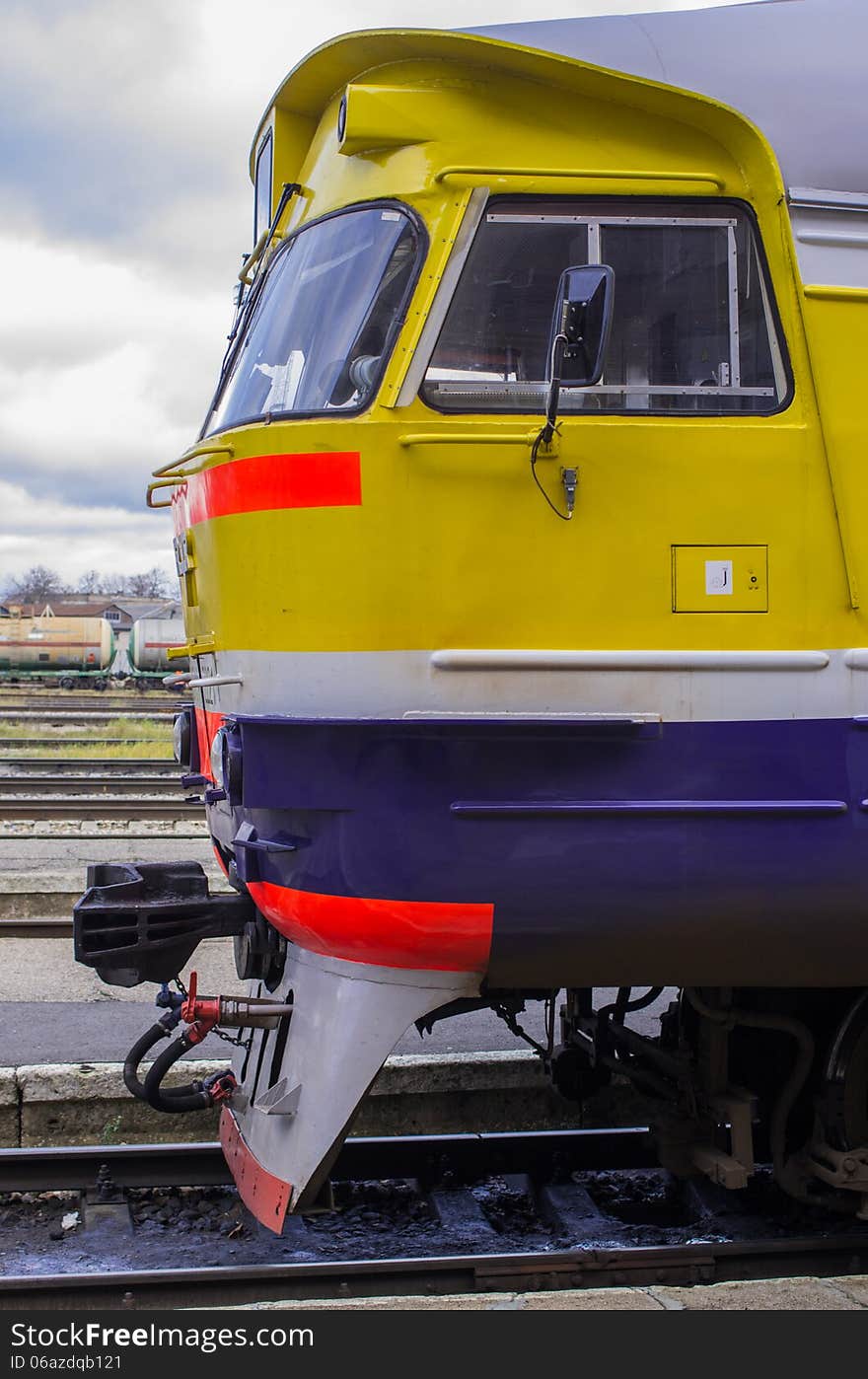 Engineers cab in the intercity express train