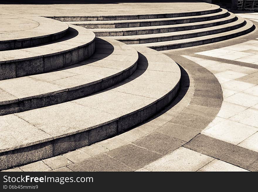 Details of stone circular stair