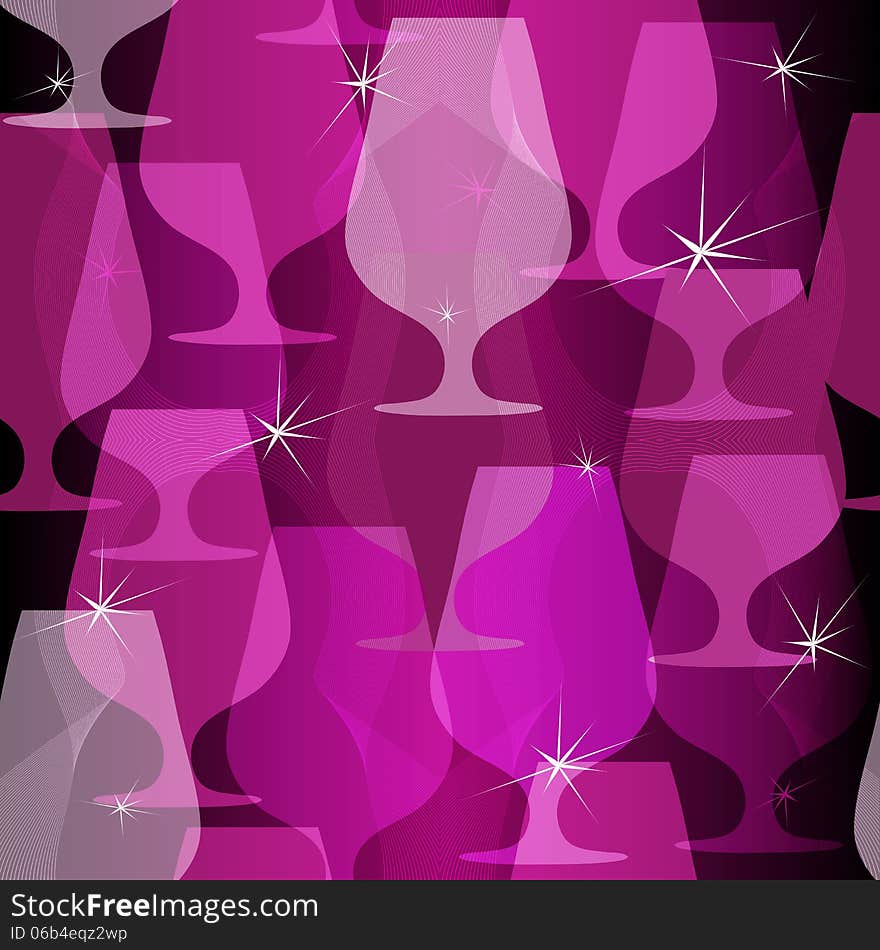 Christmas seamless pattern with translucent pink glasses and stars. (vector EPS 10). Christmas seamless pattern with translucent pink glasses and stars. (vector EPS 10)