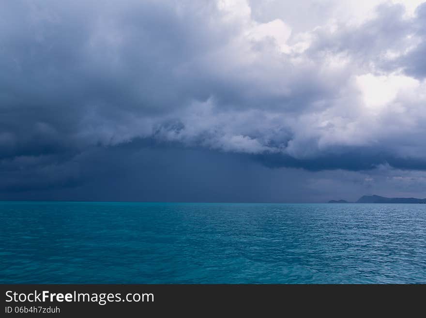 Amazing sky with clouds before a storm on the Andaman Sea