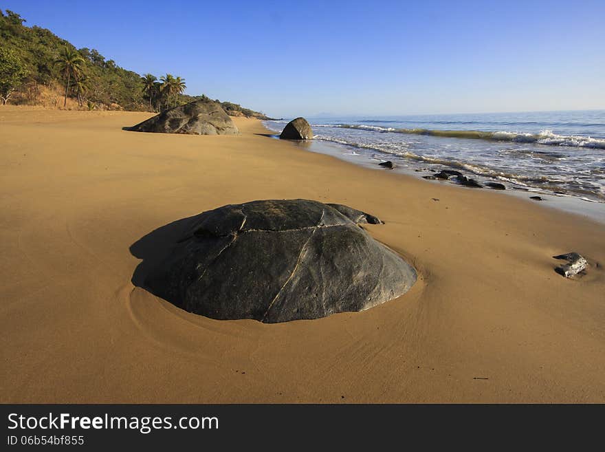 Early Morning at a deserted tropical beach. Early Morning at a deserted tropical beach